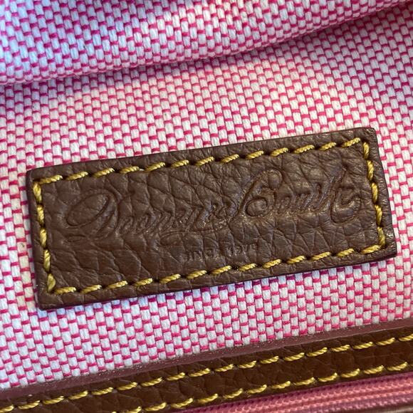 Dooney Bourke Charleston Two Tone Tan Brown Pebble Leather Tote Shoulder Bag - Picture 11 of 16